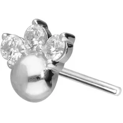 14 Karat Gold Aufsatz mit Titan Push Pin 3 MOISSANITE + KUGEL