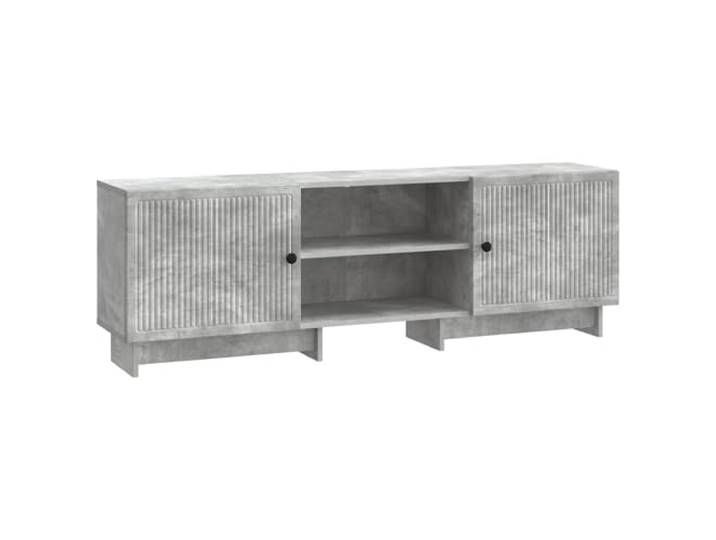 KTHLBRH TV-Schrank 150 x 31 x 50 cm Grau Beton Holz Ingenieuriert Holzbearbeitung, Vintage-Stil, 2 Türen, 1 Einlegeboden, Knöpfe, Beine 10 cm, Verwendung im Innenbereich
