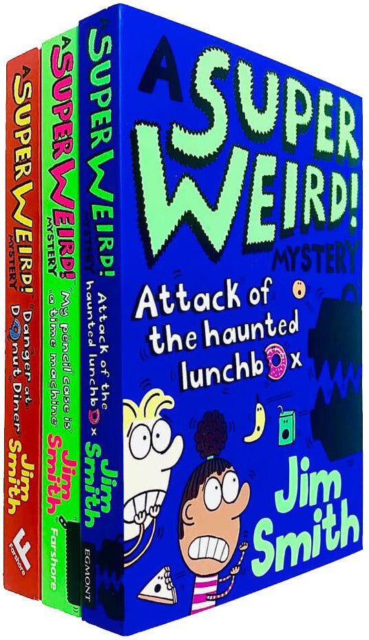 Farshore Jim Smith Super Weird Mystery Collection 3 Books Set (Attack of the Haunted Lunchbox, Danger at Donut Diner, My Pencil Case is a Time Machine)