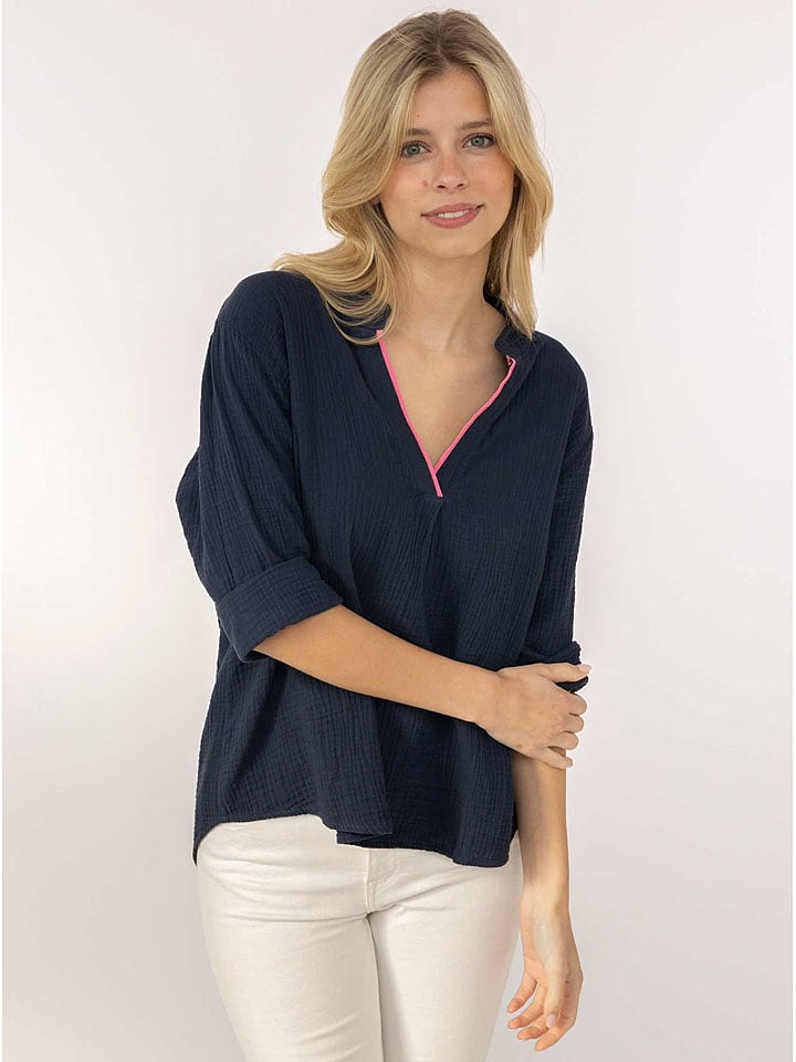 Zwillingsherz Bluse in Dunkelblau - onesize