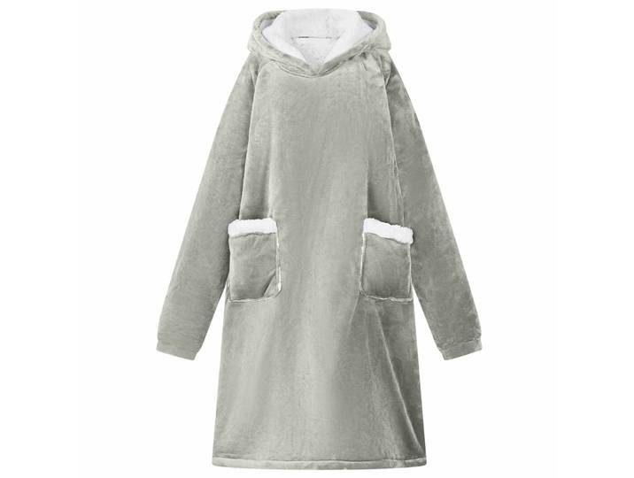 vidaXL Decken-Hoodie Grau L Fleece und Flanell