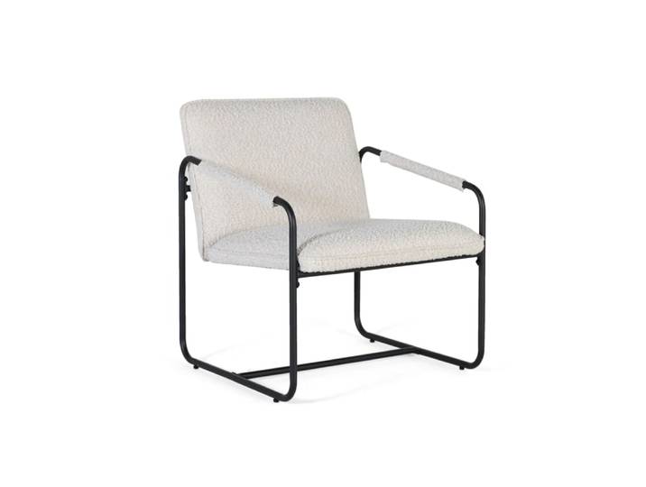 Ensemble de deux fauteuils tapissés de tissu beige et matelassé