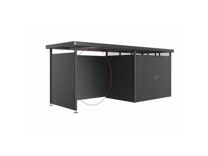 Biohort Rückwand, Dunkelgrau, Metall, 266x181x4 cm, Schlafzimmer, Kleiderschränke, Schrankzubehör