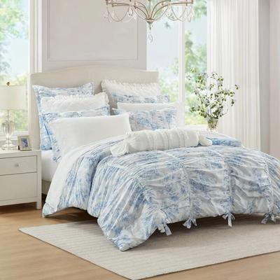 All Categories Goods Collection Full Queen Toile Floral Comforter Blue, Soft Polyester, Lightweight Collection Full Queen Toile Floral Comforter Blue, Soft Polyester, Lightweight