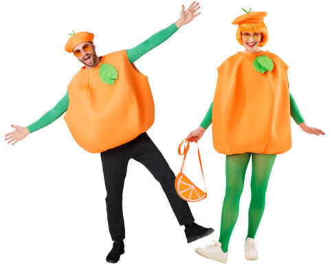 buttinette Kostüm "Orange" unisex, orange/grün