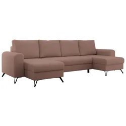 WOHNLANDSCHAFT AXEL U Boucle Rosa