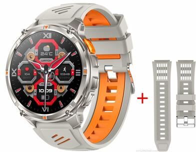 Smart Shopping Spot HT33 Outdoor Smart Watch With Bluetooth Calling Smartwatch, LED Flashlight & Long Battery white Orange