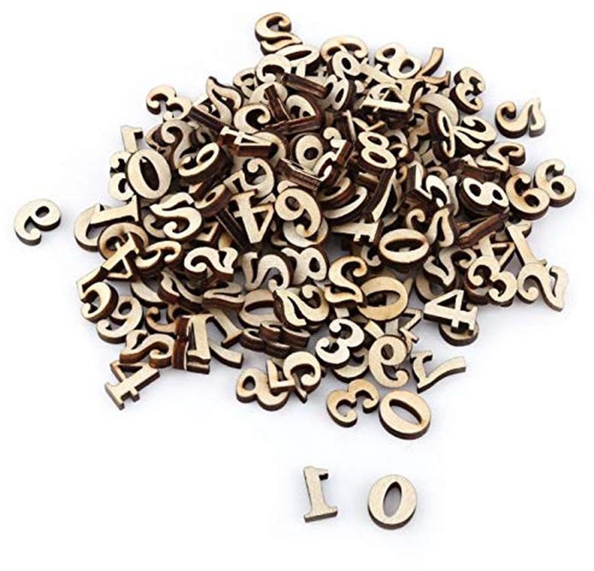 Houten Cijfers en Letters - 200 Stuks Ambachtelijke Decoratiefiguren - Naturel