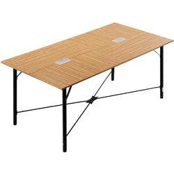 VEVOR Konferenztisch Besprechungstisch für 6-8 Personen 180 x 90 cm (L x B) rechteckiger Kombinationsschreibtisch Meetingtisch Mehrzwecktisch Pausentisch mit Metallbeinen für Büro Konferenzraum