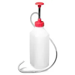 PE-Flasche mit Pumpeinheit und flexiblen Auslaufschlauch mit Aluminiumspitze, 1 Liter Volumen