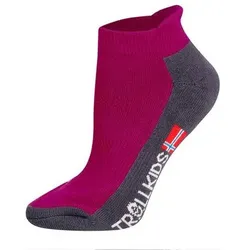 TROLLKIDS Kids Hiking Low Cut Socks II, Größe 30 in Rot Rot