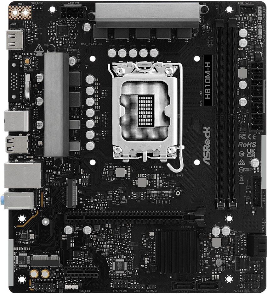 ASRock H810M-H Intel H810 LGA 1851 (Socket V1) micro ATX