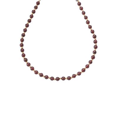 Collier FIRETTI "Schmuck Geschenk Gold 585, Halsschmuck Halskette Goldkette", gold (gelbgoldfarben, rot), Halsketten, Damen, Gelbgold 585, L: 45 B: 6mm, Collier, mit Granat, B:6mm