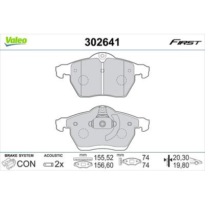 Valeo Bremsbelagsatz, Scheibenbremse [Hersteller-Nr. 302641] für Vauxhall, Saab, Opel