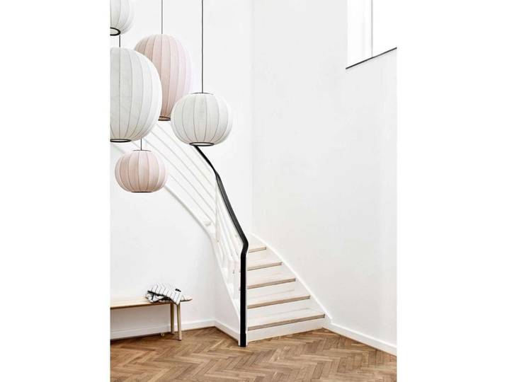 Knit-Wit 60 Round Suspension Light Rose Vif - Made By Hand - Chambre à coucher - Aluminium