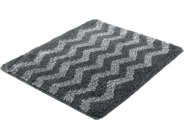 Kleine Wolke Zack , Badvorleger, Badezimmer Teppich Höhe 20 mm rutschhemmend beschichtet fußbodenheizungsgeeignet Badteppich, modernes Zickzack Design, Ton in Ton