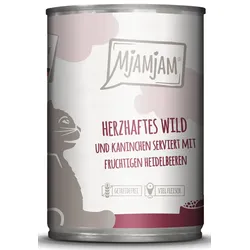 MjAMjAM herzhaftes Wild & Kaninchen an fruchtigen Heidelbeeren 6x400 g