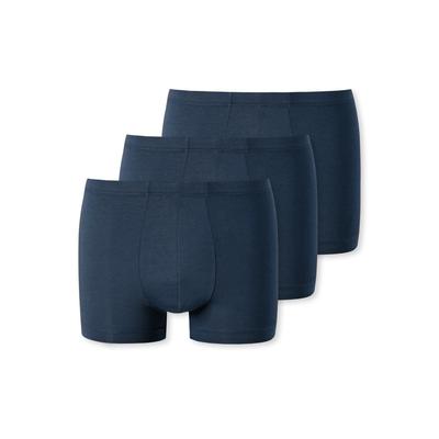 Boxer UNCOVER BY SCHIESSER "Uncover Cotton", Herren, Gr. S, Single Jersey, blau (803, blau), Single Jersey, Obermaterial: 95% Baumwolle, 5% Elasthan, körpernah, Unterhosen, ohne Eingriff, elastisch, Cotton-Mix, Multipack