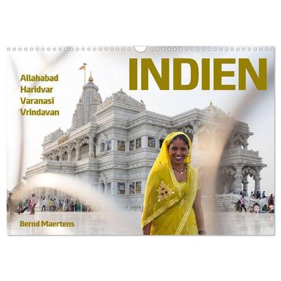 INDIEN Allahabad Haridwar Varanasi Vrindavan (Wandkalender 2026 DIN A3 quer), CALVENDO Monatskalender