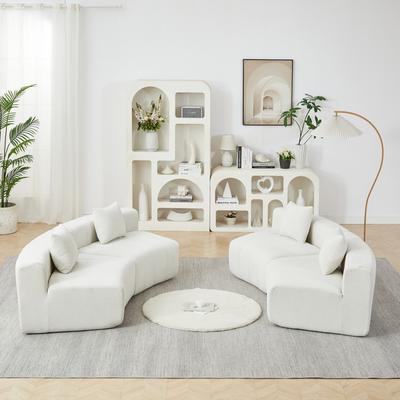 Chenille curved sectional sofa with 4 pillows,Curved Symmetrical Modular Semi Circular Sofa Sectional