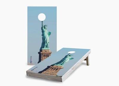 Skip's Garage Statue of Liberty Cornhole Boards
