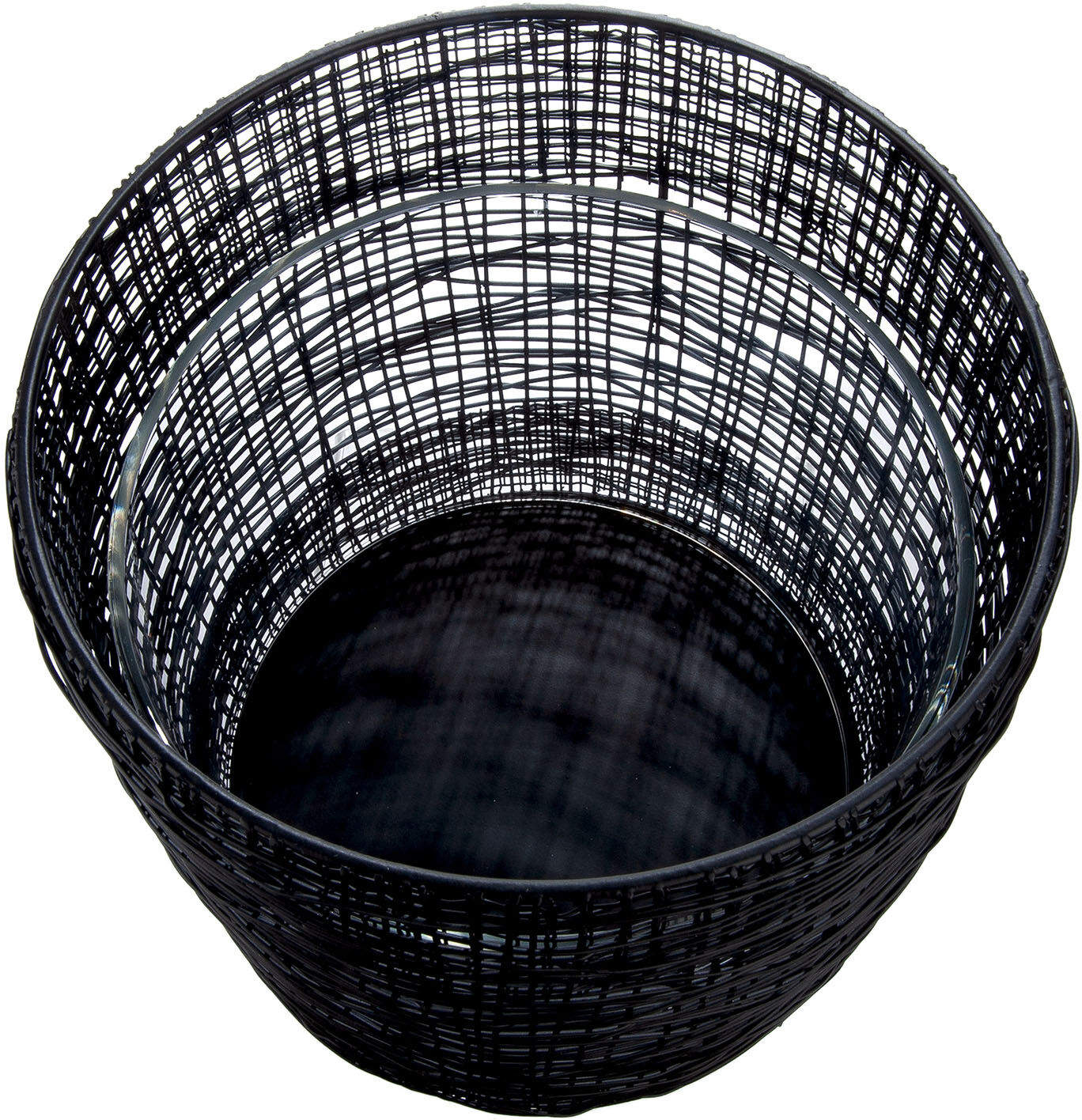 Windlicht CASABLANCA BY GILDE "Windlicht Welding", schwarz, B:16cm H:31cm T:16cm Ø:16cm, Metall, Kerzenhalter, Windlicht, mit Glaseinsatz schwarz B/H/T: 16cm x 31cm x 16cm
