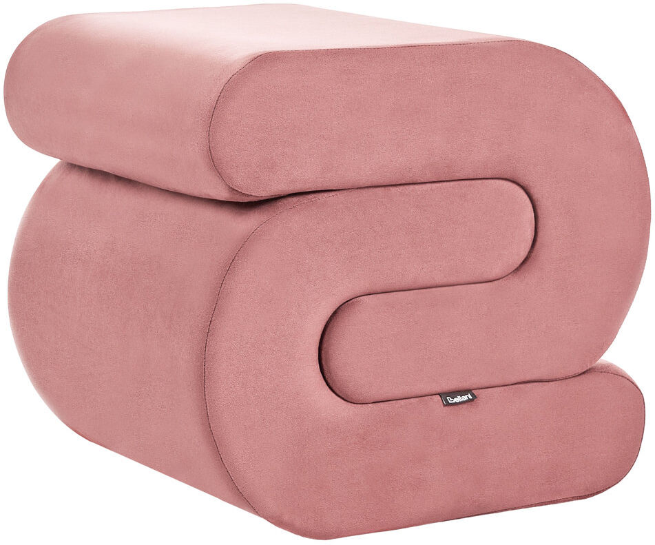Metro 50 cm W Velvet Unique Ottoman Pink 48cm H X 50cm W X 45cm D
