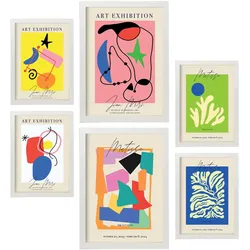 POSTER Set Mit 6 Kunstausstellung Sammlung A3 & A4 Weißer Rahmen