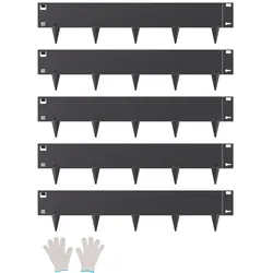 VEVOR Rasenkante, 5er-Set, 990x207x1,5 mm, rostbeständige Beeteinfassung aus Metall, Beetumrandung, Raseneinfassung, einfach zu installieren, Trennwand für Blumenbeete, Hofwege