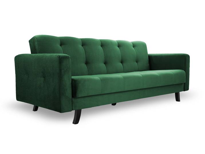 Sofa LIZBONA Grün (Kronos 19) Buchenholz (schwarz)
