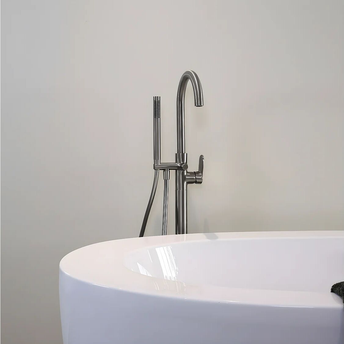 Charme II columna de suelo mecánica para bañera isla gris metálico Essebagno