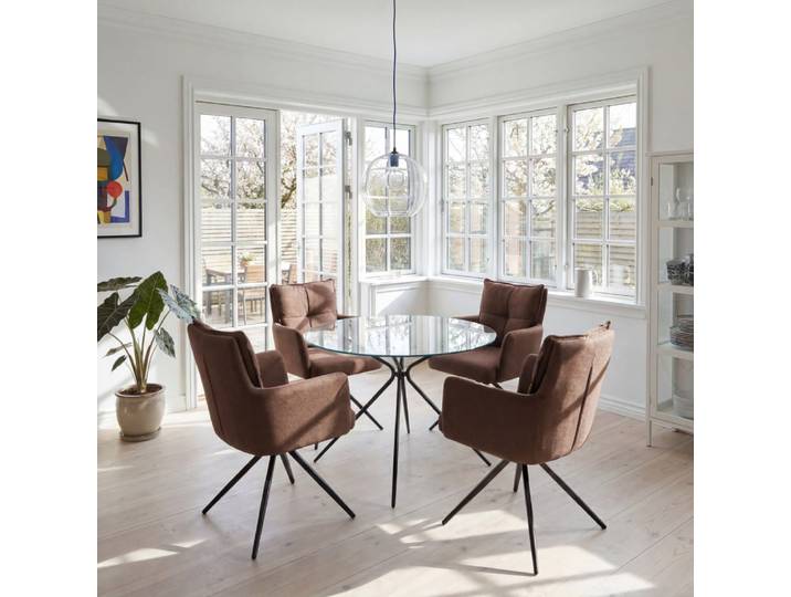 Ensemble de 2 chaises repas tissu wisdom mocca