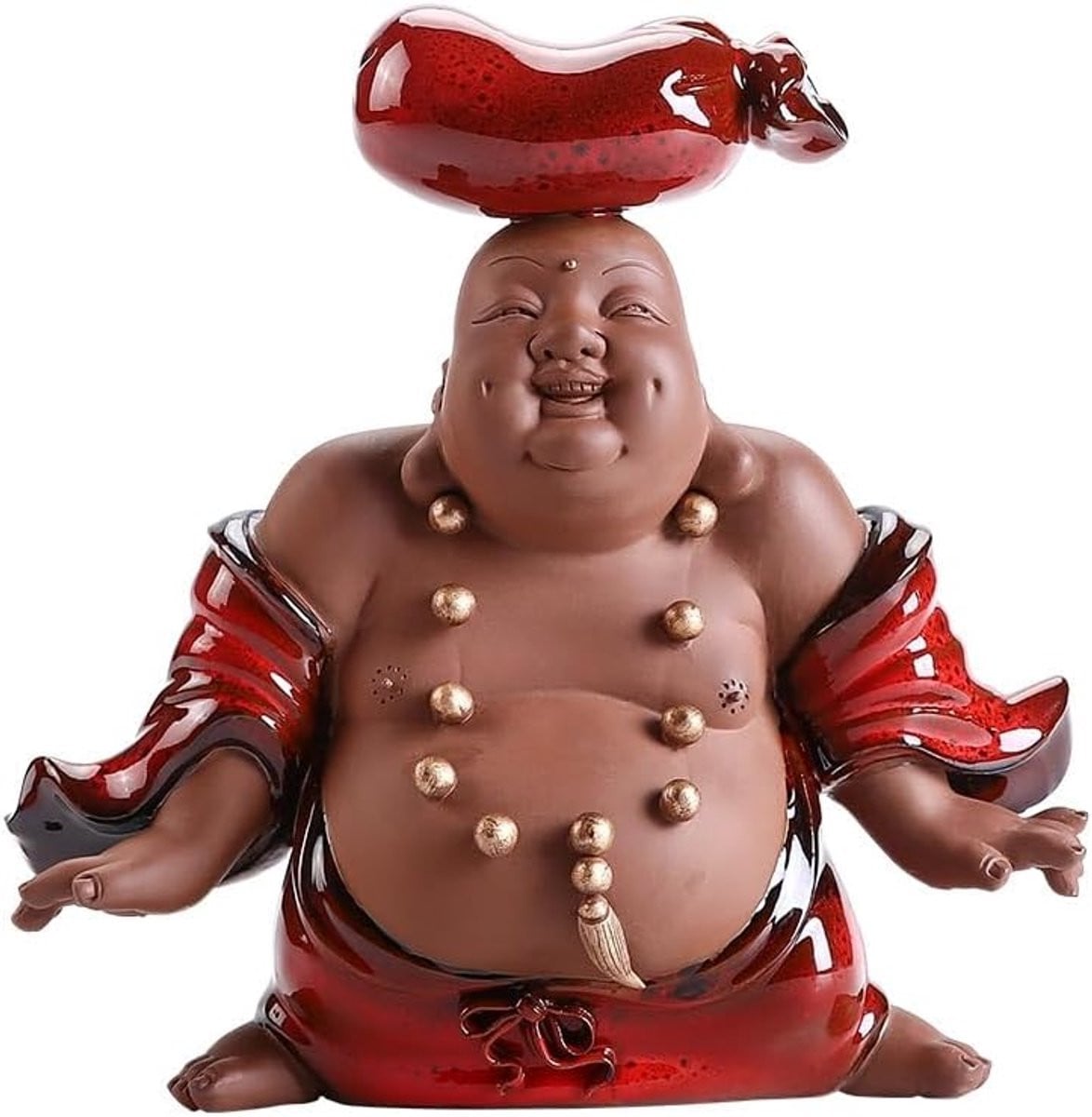 Handgemaakt keramisch Boeddha beeldje voor zen decoratie op tafel