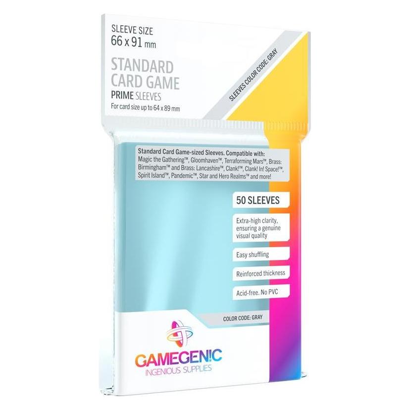 Gamegenic GGS10048 - PRIME Standard Kartenspiel Hüllen 66 x 91 mm - Transparent (50 Hüllen) (GGS10048)