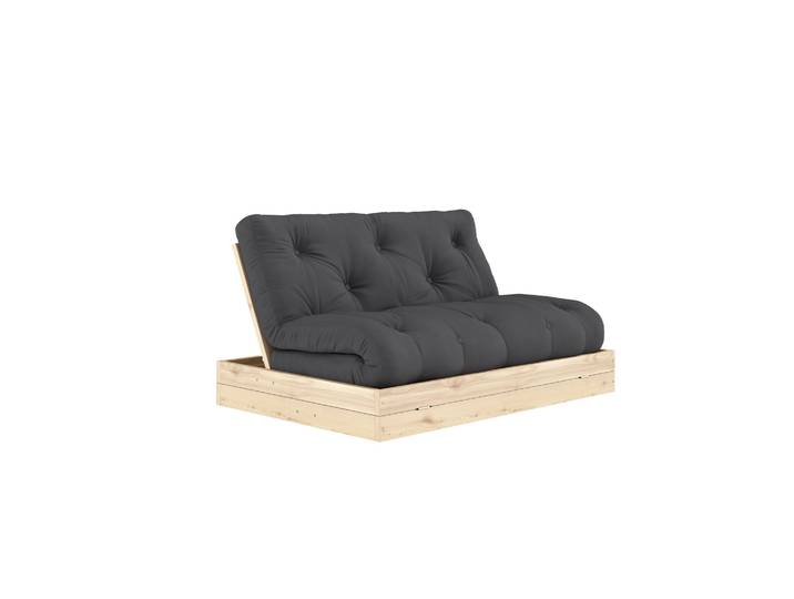 Canapé convertible en pin massif avec futon anthracite FLIP