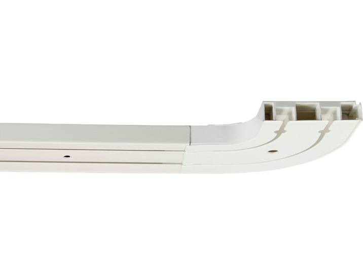 Gardinenschiene GARESA Kunststoffschiene CREDO , weiss (weiß), L:300cm, Kunststoff, Gardinenstangen, Gardinenschiene, Kunststoffschiene 3-läufig seitlich mit Rundbögen, Deckenmontage