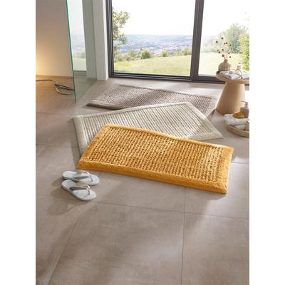 Badematte HEINE HOME Gr. 7, gelb (senfgelb), halbrund (50cm x 80cm ), Badematten, Badematte