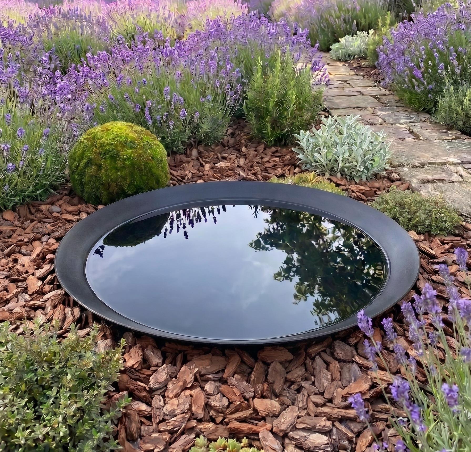 Ella Doris Garten-Wasserschale, Schwarz, Ø 80 cm