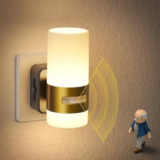 JandCase LED Nachtlampje met Bewegingsdetectie - Warmwit 3000K - Witgoud