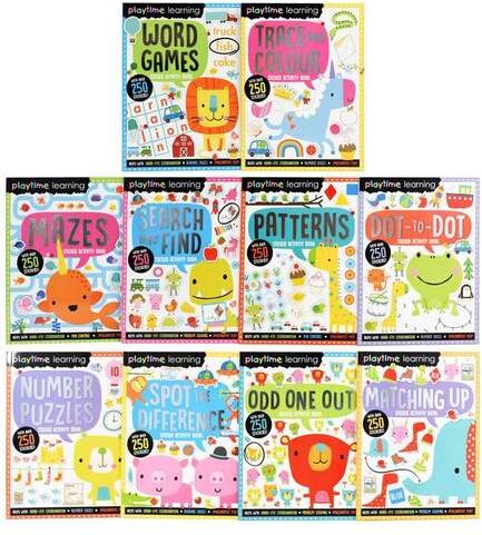 Make Believe Ideas Playtime Learning Numbers Words Colours Sticker Activity 10 Books Set