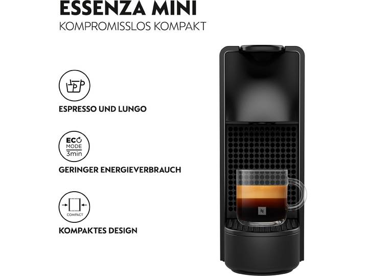 NESPRESSO Kapselmaschine XN1108 Essenza Mini von Krups , schwarz, 1, Kaffeemaschinen, Pumpendruck: 19 Bar, inkl. Willkommenspaket mit 7 Kapseln, Kapselmaschine
