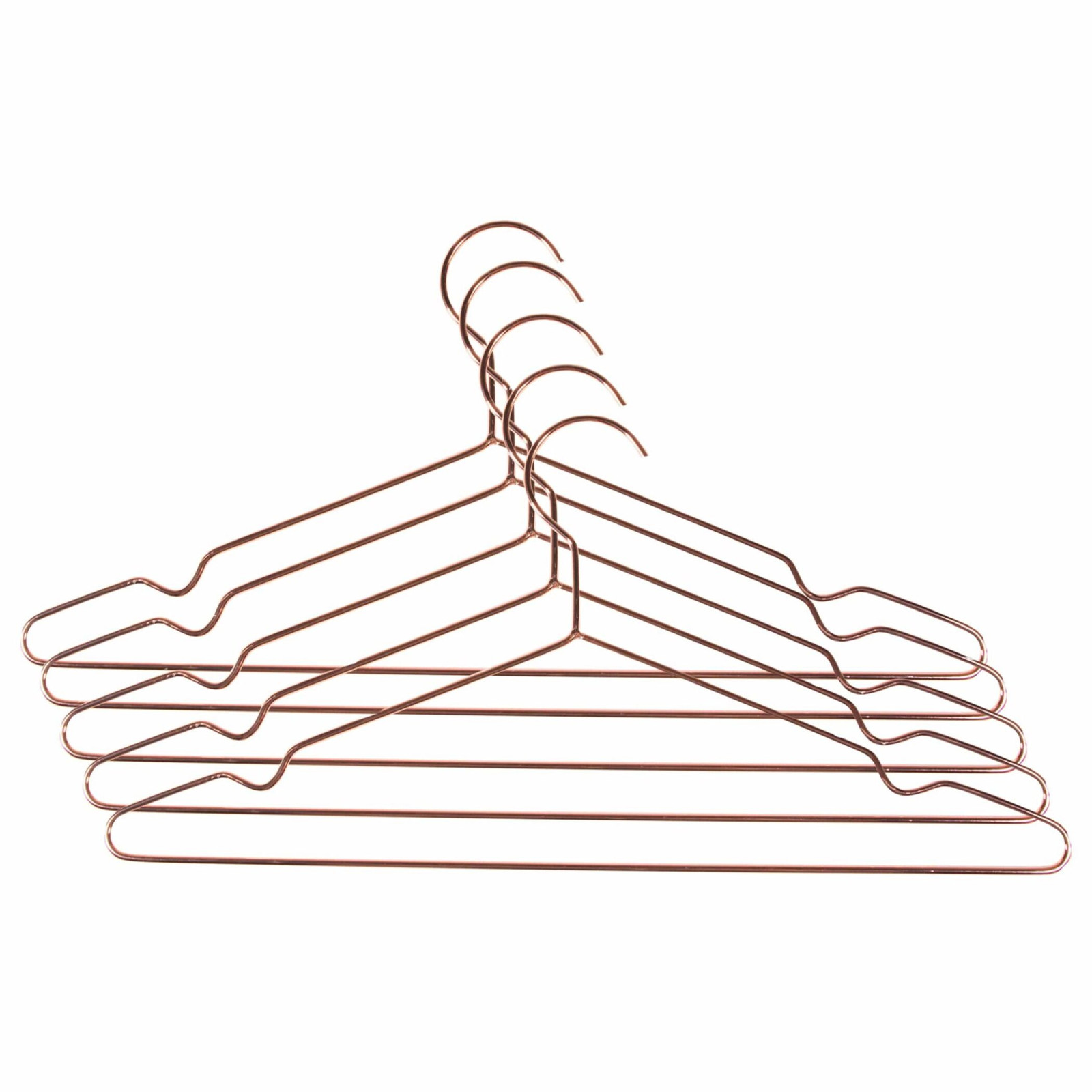 QUVIO Kledinghanger Set van 5 Koper