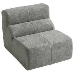 MODFU Komprimiertes Einzelsofa aus Samtstoff in Hellgrau, 94 x 110 x 79 cm