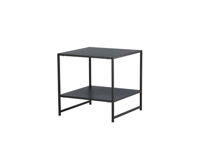 Beistelltisch VENTURE HOME Staal, Beistelltisch mit Ablageboden, 50 × 50 cm , schwarz (schwarz, schwarz, schwarz), B:50cm H:50cm T:50cm, Tische, Beistelltisch, Wohnzimmertisch, Pulverbeschichtung, schlank, kultiviert, modern