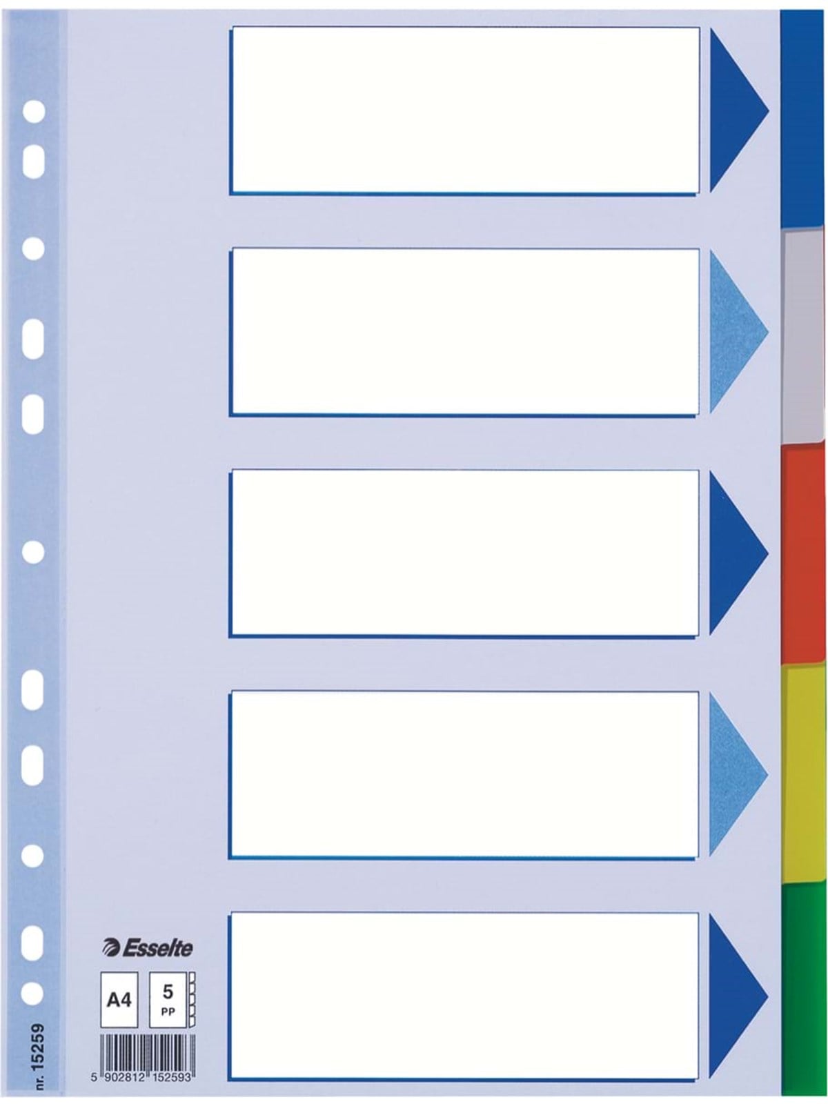 Esselte Register Blanko, Plastik