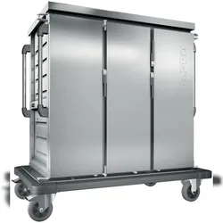B.PRO TTW 24-115 EDG, Tablett-Transportwagen, einwandig, 3 Flügeltüren / 3 Schrankräume, fahrbar