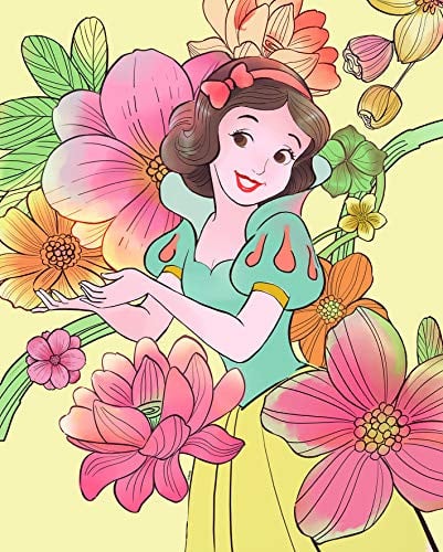 Komar Disney Snow White Flowers muurschildering decoratie voor de kinderkamer Breedte: 40 cm, Hoogte: 50 cm