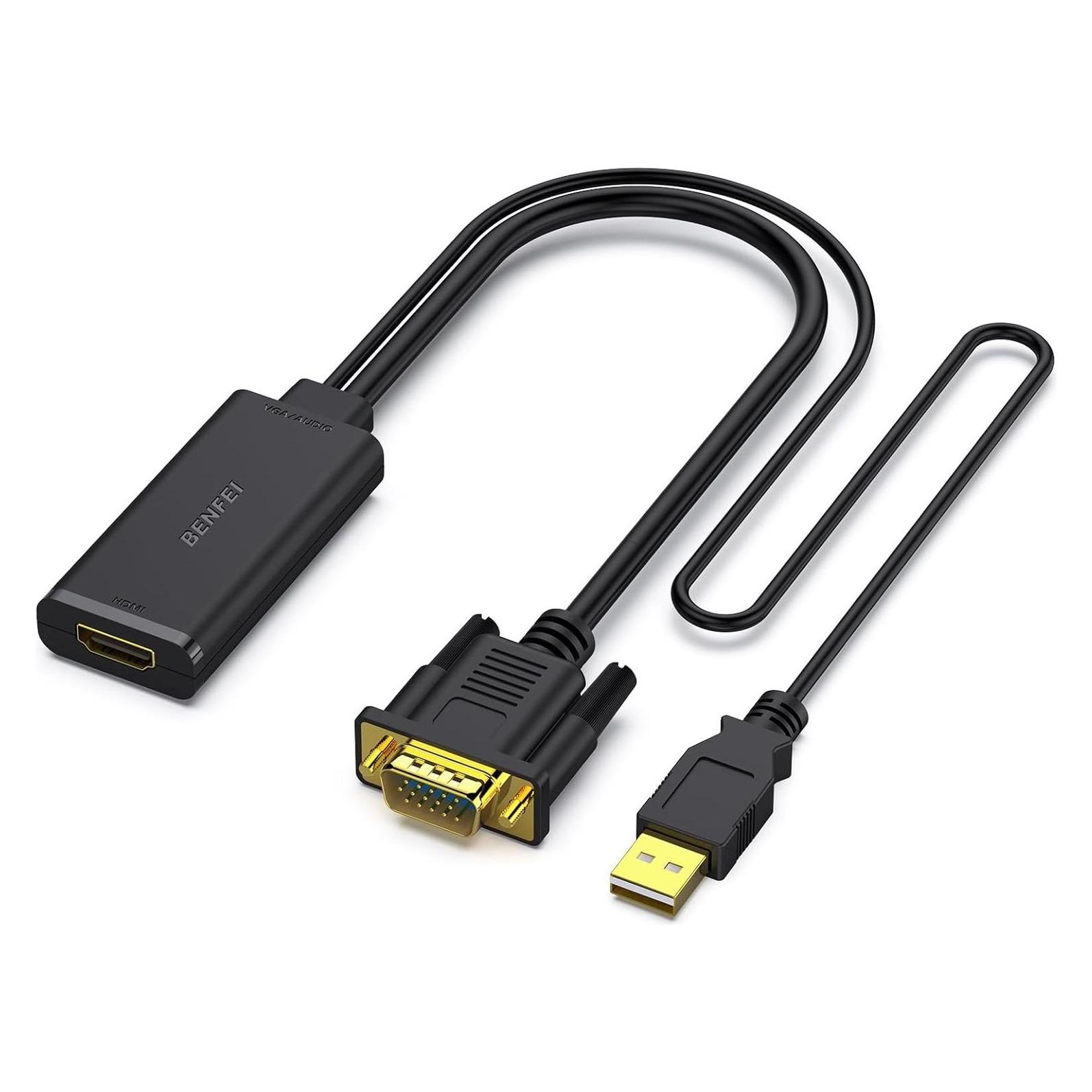 Benfei adapter VGA to HDMI 1080P with audio black (VGA, HDMI) (70082193)