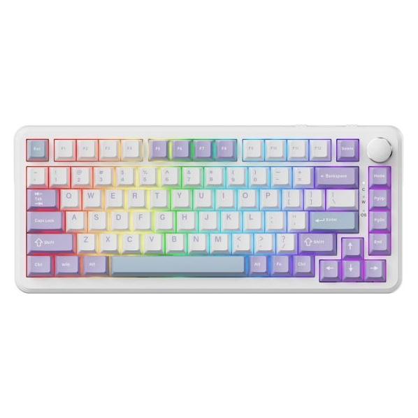 Ajazz Klawiatura mechaniczna przewodowa AK820 MAX Magnetic switches Purple White RGB (US, Kabelgebunden) (AK820MAX-WM-PWB)