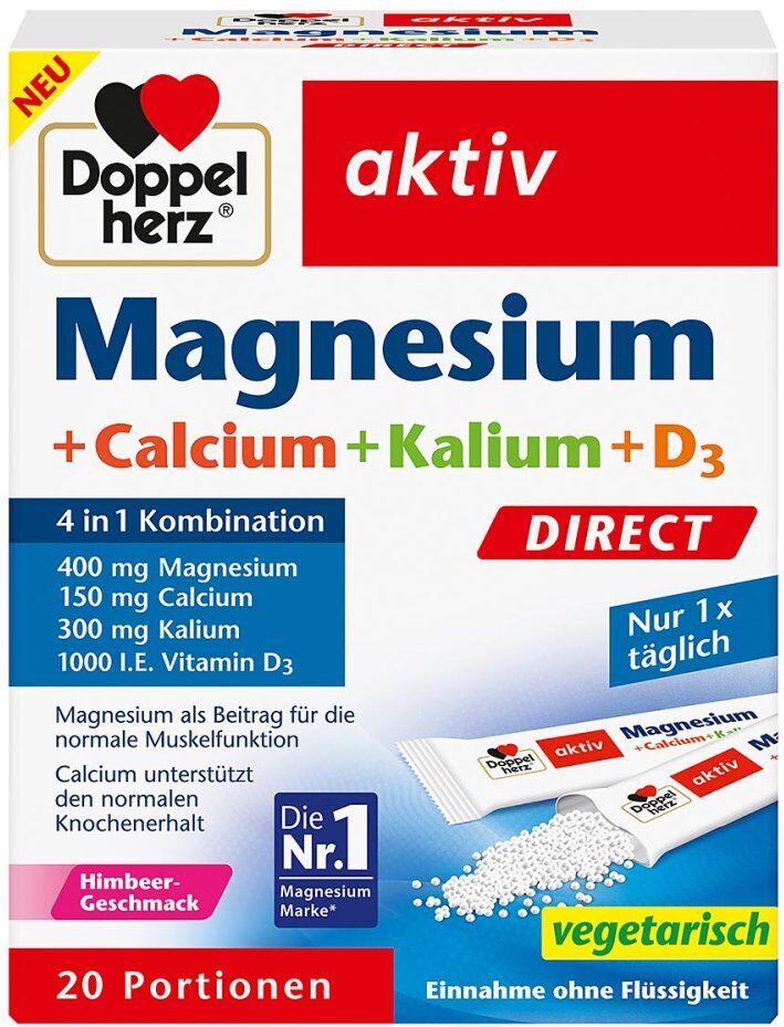 Doppelherz aktiv Magnesium + Calcium + Kalium + D3 DIRECT Pel. 20stk